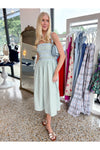 GINGHAM MIDI DRESS GREEN