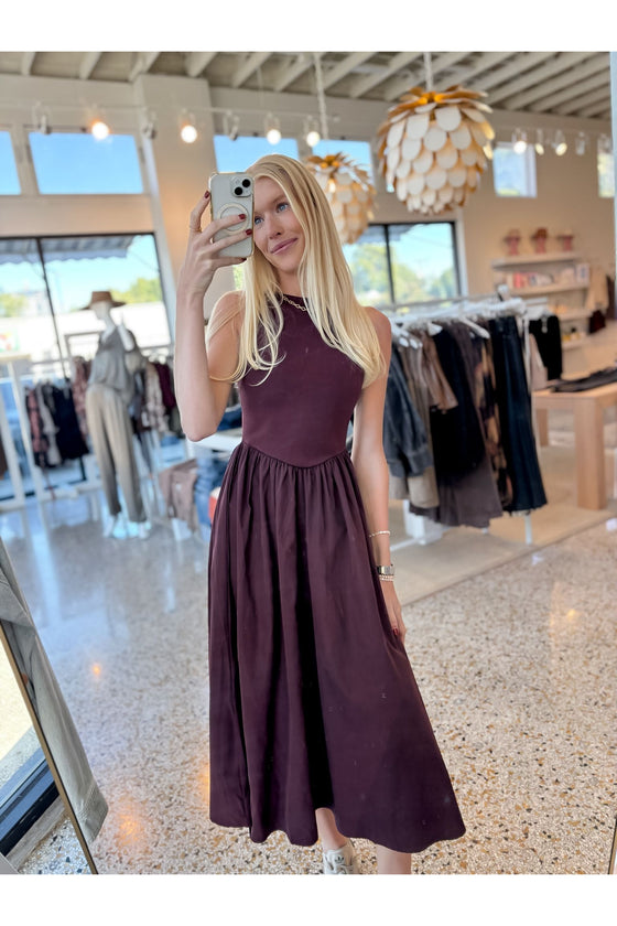 Mixed Media Midi Dress