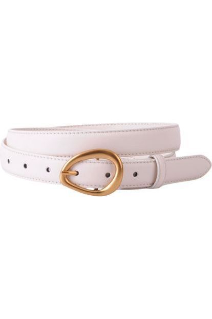Beige Leather Belt
