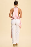 Halter Uneven Hemline Tunic Top