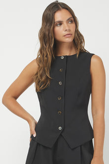  Black Button Vest