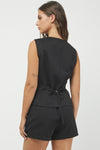 Black Button Vest