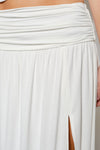 White Claire Ruched Maxi Skirt