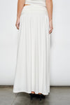 White Claire Ruched Maxi Skirt