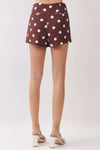 Etta Polka Dot Tailored Shorts — Brown