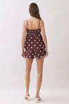 Flora Polka Dot Babydoll Top — Brown