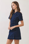 Sutton Frog Closure Denim Top