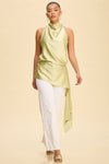 Halter Uneven Hemline Tunic Top