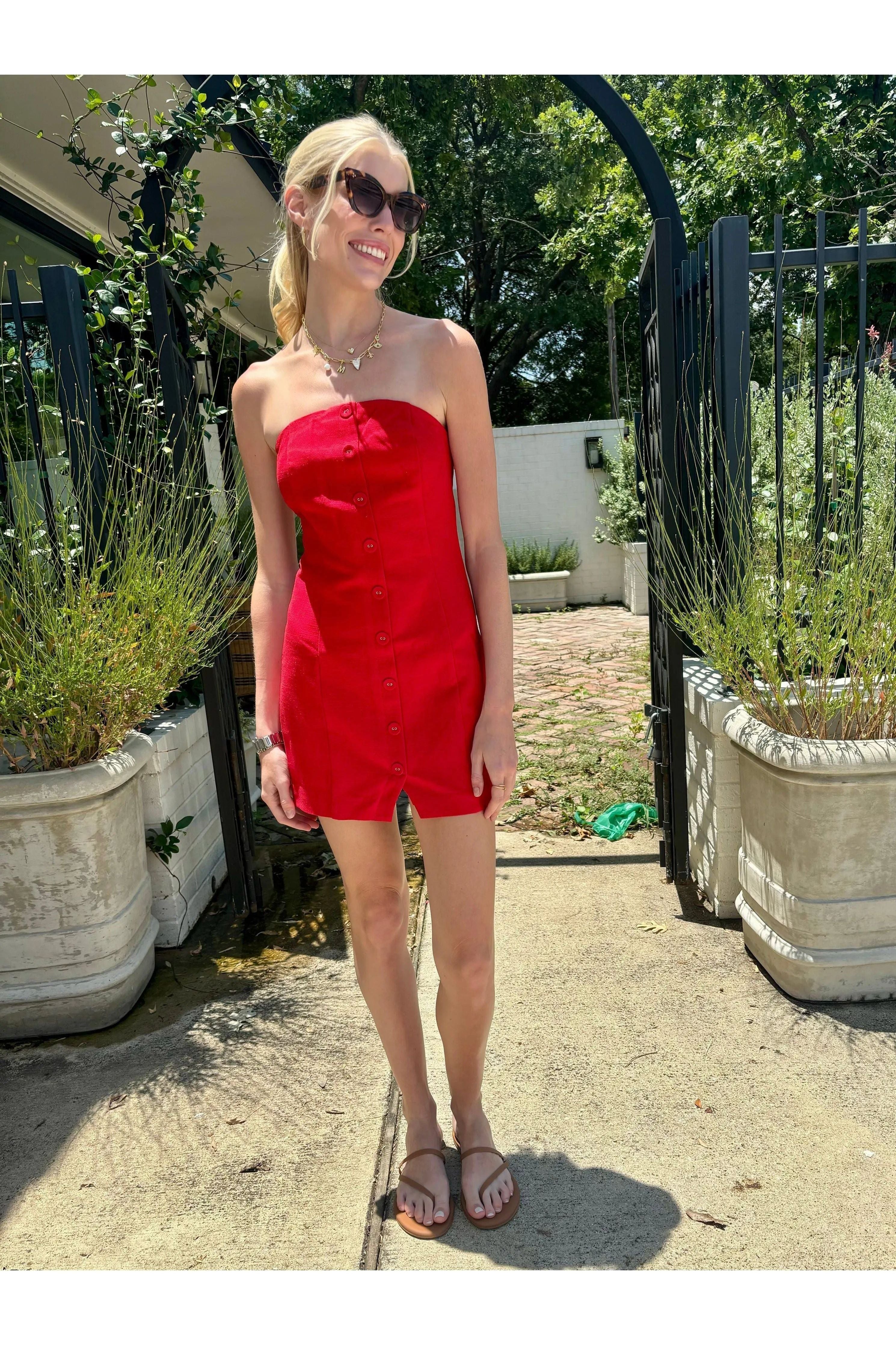 Linen Strapless Dress – LARE Boutique