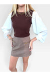 Naya Tweed Mini Skirt - Chestnut