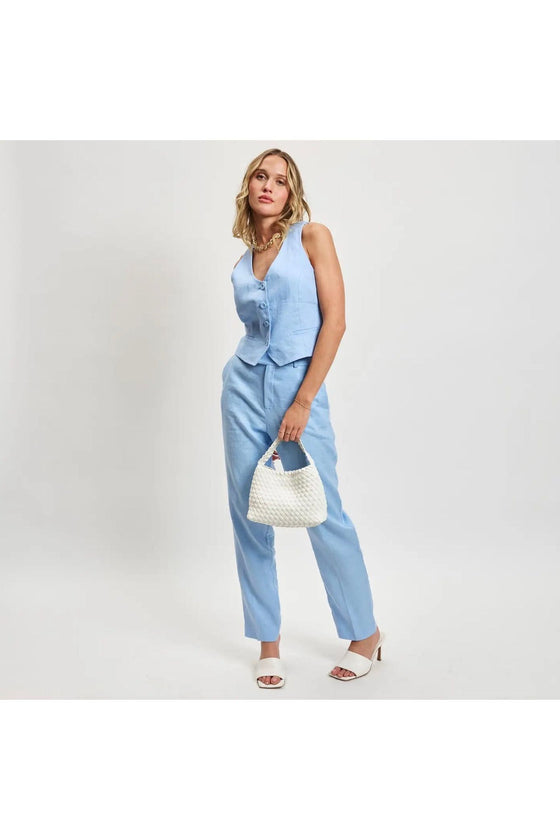White Kaia Woven Crossbody