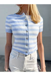 Short Sleeve Striped Sweater Top