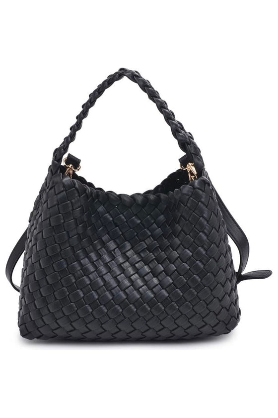 Black Kaia Woven Crossbody