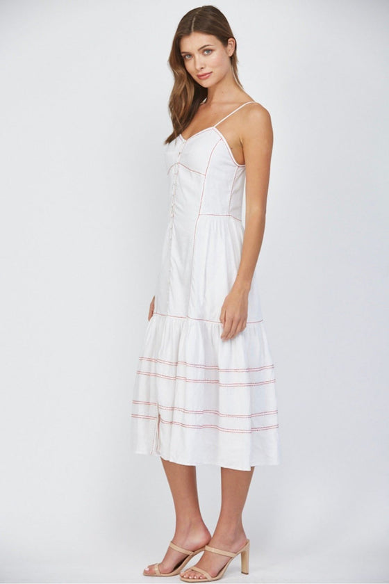 Red Stitch Maxi Dress