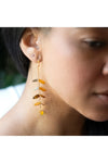 Vine Dangle Earrings Yellow Gold