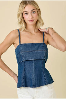  DENIM BABYDOLL TOP