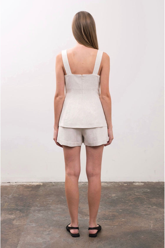 Square Neck Linen Top