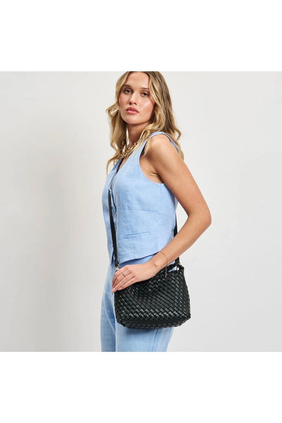 Black Kaia Woven Crossbody