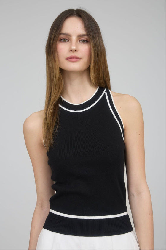 Black Contrast Knit