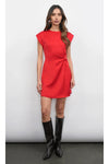 Watson Dolman Sleeve Satin Side Twist Mini Dress
