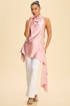 Halter Uneven Hemline Tunic Top