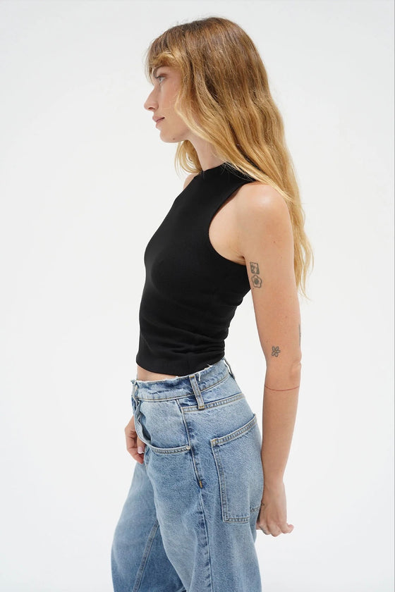 Black Ribbed Tank