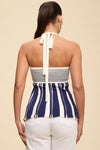 2 Tone Knit Halter Neck Top