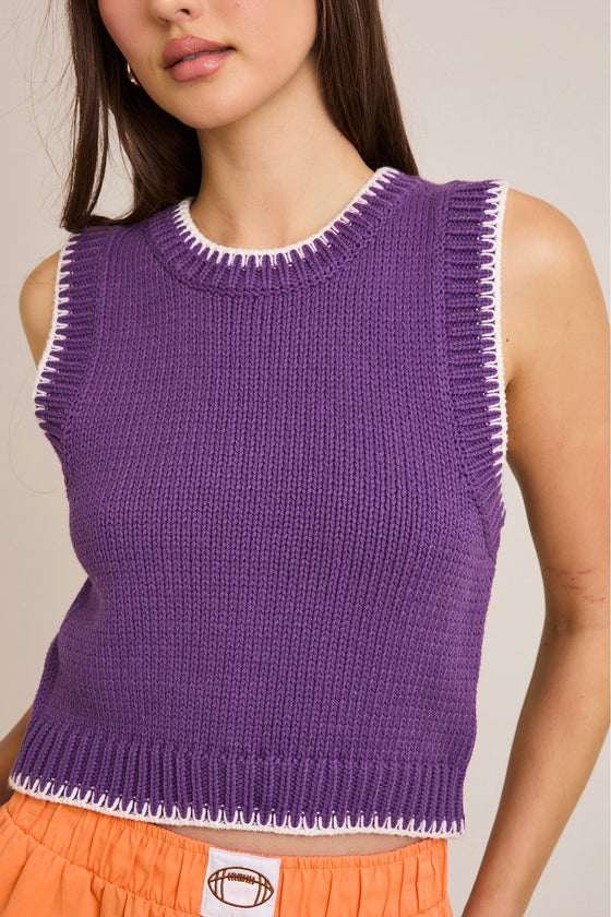 Contrast Stitch Top
