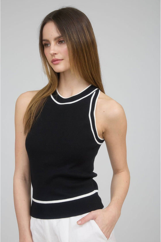 Black Contrast Knit