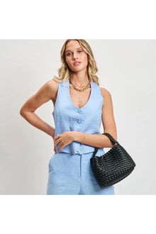  Black Kaia Woven Crossbody