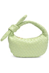 Lizbeth Pistachio Woven Knot Clutch