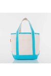 Handy Open Top Canvas Tote - Turquoise