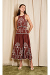 Alyona Bohemia Scallop Eyelet Midi Dress