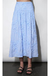 Aurora Midi Stripe Embroidered Skirt