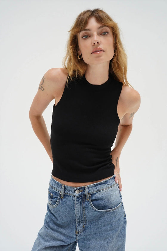 Black Ribbed Tank