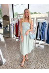 GINGHAM MIDI DRESS GREEN