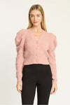 Audra Puff Shoulder Cardigan - Blush