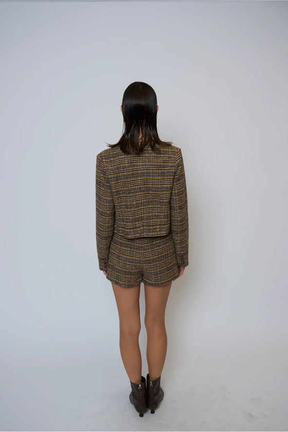 BILLIE PLAID JEWEL NECK JACKET
