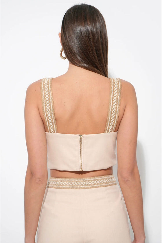 Traci Embroidered Cropped Top