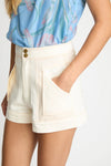 Essie Short in Cream Denim Twill