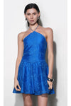 Callie Embroidered Halter Mini Dress
