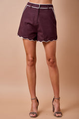 Clover Scalloped Hem Shorts