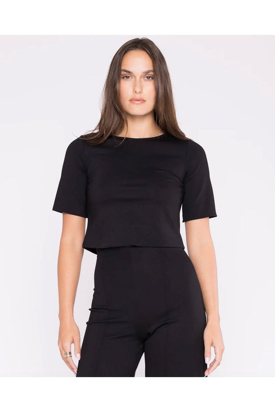 Ponte Knit Short Sleeve Top