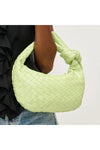 Lizbeth Pistachio Woven Knot Clutch