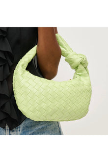  Lizbeth Pistachio Woven Knot Clutch