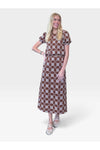 Adelaide Embroidered A-Line Midi Skirt - Brown