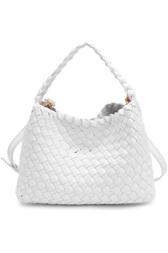 White Kaia Woven Crossbody