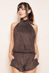 Edie Suede Halter Top