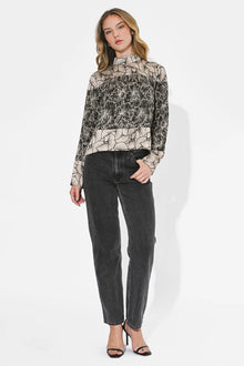  Meghan Twin Print Turtle Neck Top