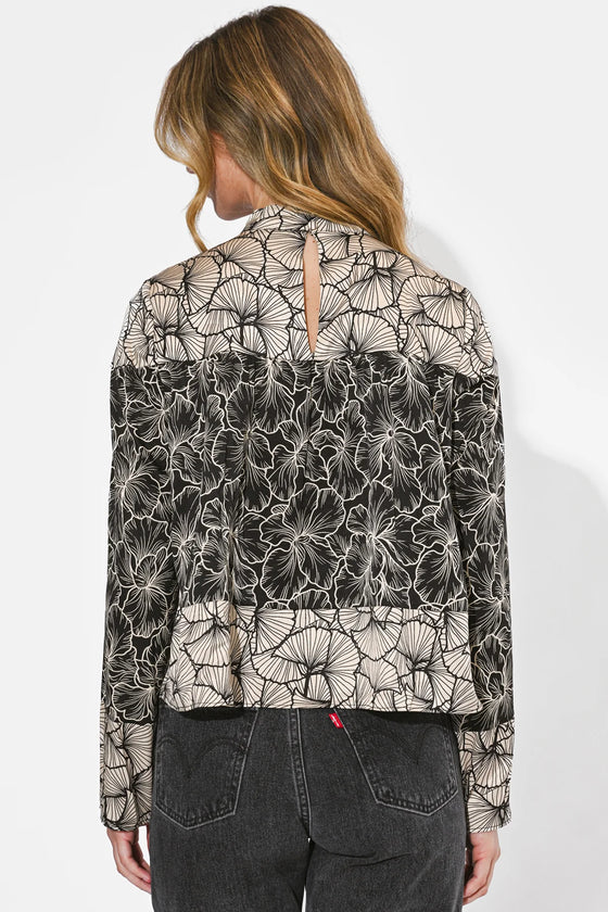 Meghan Twin Print Turtle Neck Top